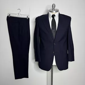 Chaps Ralph Lauren Suit 41R 32W Mens Blue Stripe Wool - Picture 1 of 16