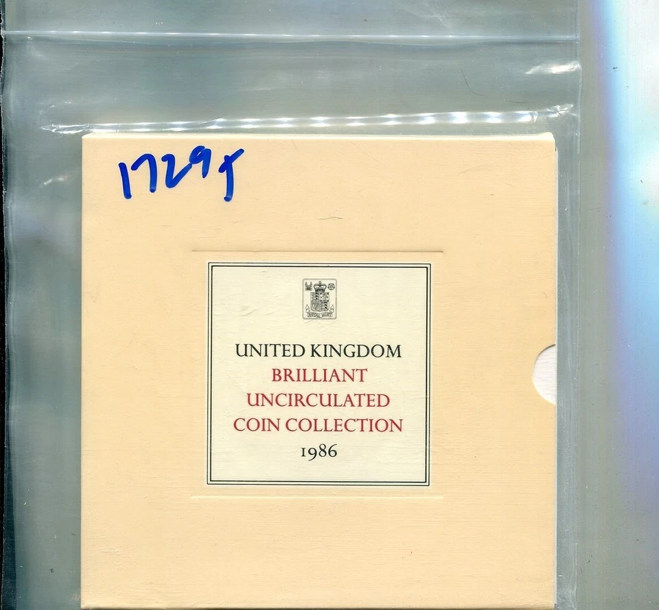 1986 GREAT BRITAIN UK 7 COIN BU ORGINAL GOVERNMENT SET 1729T - Image 1 of 1