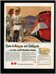 1950 Southern Pacific Train Originaldruckanzeige ~ kostenloser Versand ~ Eisenbahn SP RR - Bild 1 von 1
