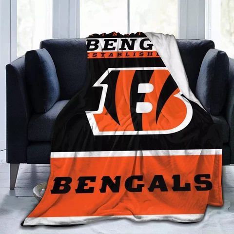 Cincinnati Bengals Sherpa Fleece Blanket Winter Soft Warm Fluffy Throw Blanket Cover