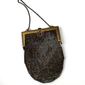 Antike französische um 1900 Stahlschliff Perlen Drachen Kette Halter mit Spiegel selten CL43 - Bild 1 von 12