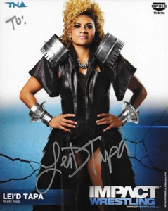 *LEI'D TAPA*SIGNED*AUTOGRAPHED*PROMO*PHOTO*TNA*IMPACT WRESTLING*8 X 10*COA* - Picture 1 of 2