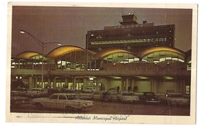 ENTRANCE to Multi Million Dollar AIRPORT Atlanta Georgia Postcard GA 1968 - Picture 1 of 2