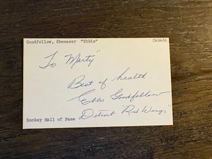 Ebbie Goodfellow Detroit Red Wings HOF signed autograph Hockey 3x5 index card - Picture 1 of 1
