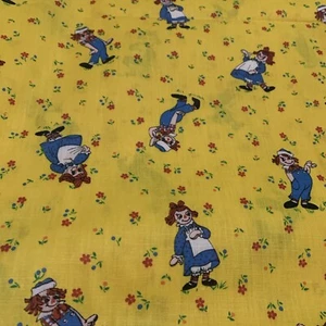 1978 Bobbs- Merrill Co Fabric Raggedy Ann Andy Yellow Cotton Quilting Vtg 4 Yds - Picture 1 of 5