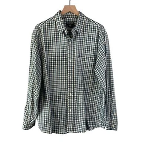 Vintage Polo Knopfleiste Herren groß grün und creme Relax Fit 100% Baumwolle  - Bild 1 von 7