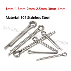 Cotter Pins Split Pins A2 Stainless Steel 1mm 1.5mm 2mm 2.5mm 3mm 4mm Split-Pins - Picture 1 of 12