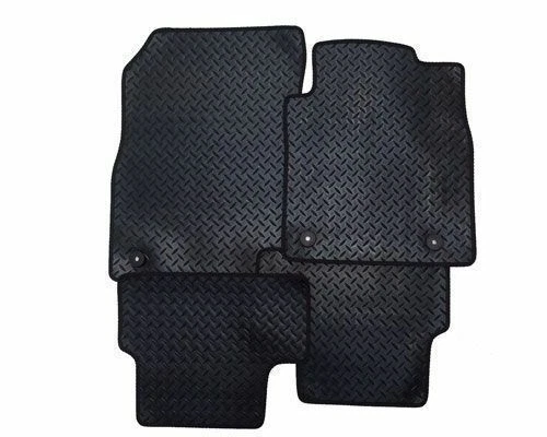 Ford Transit Connect 2002 to 2014 Black Floor Tailored Rubber Van Mats 4 Clips - Image 1 of 1