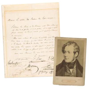 Autograph Letter Signed Organizing a Funeral Mass for Bellini Signed ROSSINI ETC - Picture 1 of 3