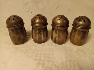 2 Pair Vintage Sterling Small Salt And Pepper Shakers • 10.78$