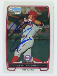 Carlos Alonso Original Autographed Trading Card Rookie Baseball Philadelphia - Picture 1 of 5