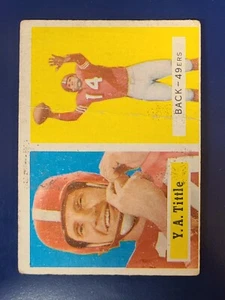 Tarjeta de fútbol americano 1957 Topps #30 Y.A. Tittle 49ers BAJA CALIDAD G/F/P Ver fotos - Imagen 1 de 2