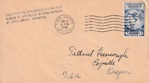 US 1934 Little America Antarctica to Oregon w/Sc#733 3c letter delayed 1 year - Picture 1 of 4