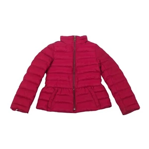 Burberry Girls Fuchsia Pink Quilted Puffer Jacket Nova Check Lined Size 8Y / 128 - Picture 1 of 16