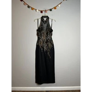 Vintage Peak Evenings Perlen High Neck Kleid - Bild 1 von 11