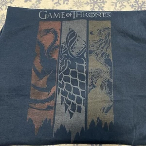 Mens Navy Game of Thrones House Targaryen Stark Lannister Graphic T-shirt Small - Picture 1 of 4
