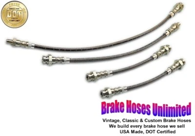 STAINLESS BRAKE HOSE SET Willys Jeep CJ-2A 1945 1946 1947 1948 1949 - Image 1 of 2