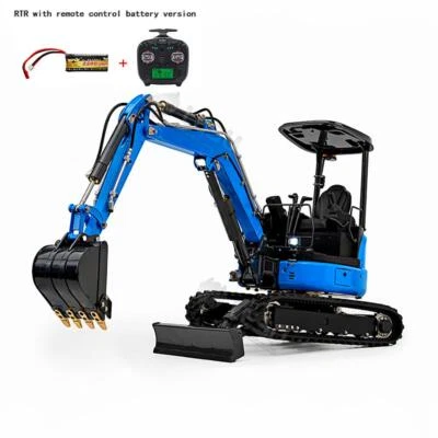 Mini excavadora hidráulica RC LESU PC30 1/14 excavadora modelo válvula 6 canales radio ST8 Foto 1 de 4