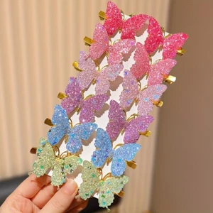 12 Piezas Pinzas para el Cabello Mariposa Rosa Brillante Novia Joyería Accesorios Diarios Reino Unido - Imagen 1 de 6