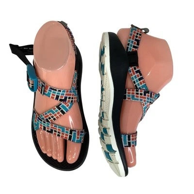 Sandálias esportivas infantis Chaco Z1 Ecotread tubo azul alças ajustáveis tamanho 2 unissex - Imagem 1 de 4