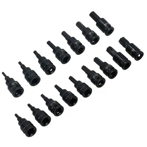 Allen Hex Key + Torx Star Impact Stubby Sockets 3/8” Drive T20-T60 3mm-10mm - Picture 1 of 5