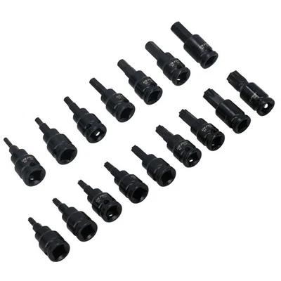 Allen Hex Key + Torx Star Impact Stubby Sockets 3/8” Drive T20-T60 3mm-10mm - Image 1 of 4