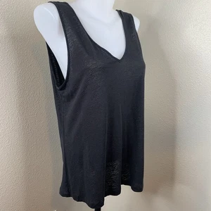 Rails The Resort Tank Black Sleeveless Shirt Thin Lightweight Sz L Linen Blend - Picture 1 of 6