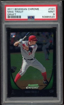 Bowman Draft 2011 cromo RC #101 Mike Trout PSA 9 Foto 1 de 2