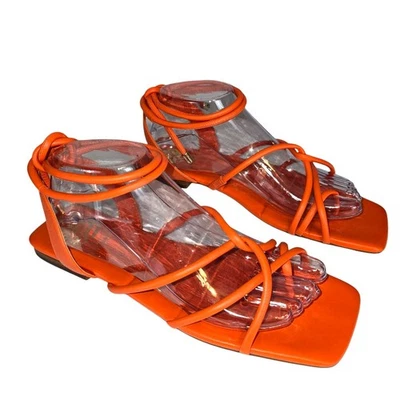 Vince Camuto Alminda Orange Sandal Toe Ring Strappy Tie Gladiator 9.5 - Image 1 of 4