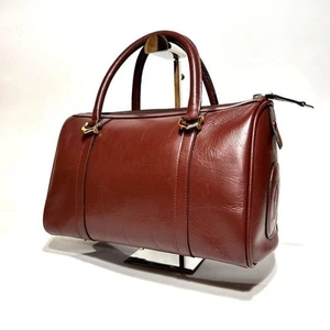 Cartier Boston Bag Leather Must Series Bordeaux Vintage Used Excellent+ Japan - Picture 1 of 19