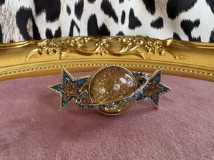 Betsey Johnson Vintage Heavens To Saturn Planet Star Double Finger Two Ring RARE - Picture 1 of 8