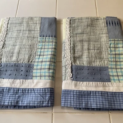 2 Croscill 100% Cotton Patchwork Look Standard Pillow Shams — 第 1/4 张图片