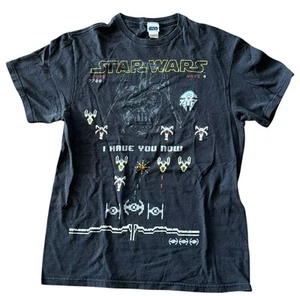 Star Wars Retro Arcade Graphic T Shirt M Faded Black Cotton I Have You Now Darth - Picture 1 of 9