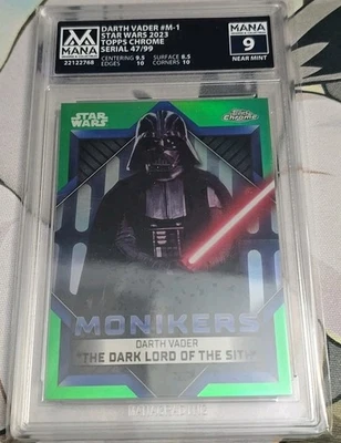 2023 Star Wars TOPPS Chrome Darth Vader Monikers Green Refractor 47/99  - Image 1 of 2
