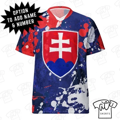 Slovakia Soccer Jersey, Eco Friendly Slovak Flag Unisex Sports Shirt - Image 1 of 4