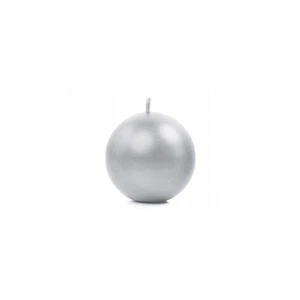Candele Tonde Sfere Cera Color Argento Metallizzato DecorazioniCf da 6 pezzi - Foto 1 di 1