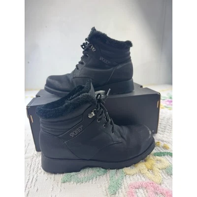 Sporto Insulated Winter Ankle Boots Black Faux Fur Trim Womens 8.5M - Image 1 of 4