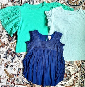 Girls Dress & Casual Tops Bundle Set Of 3 Bright Colors Summer Size Large 10/12 - Picture 1 of 12