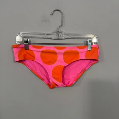 Aerie Swimwear Bikini Bottoms Pink w/ Orange Polka Dot Size Medium Swim Hipster - Image 1 of 4