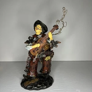 Vintage Singing Cowboy with Birds Humor Posable Resin Figure Statue Guitar 9.75” - Picture 1 of 12