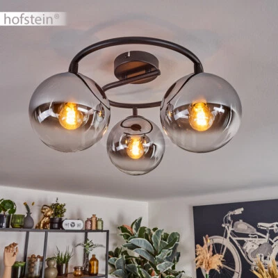 HOFSTEIN Illuminazione soggiorno camera da letto vetro sfera luce soffitto lampada 3 luci rotonda