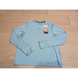 Nike Running Dri-FIT UV Long Sleeve Top Thumb Holes Light Blue L - Picture 1 of 5