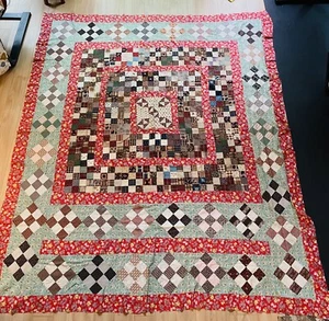 Vintage Patchwork Quilt Top Only Fabrics 94” x 80” Handmade Fabulous - Picture 1 of 15