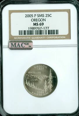 2005 P OREGON QUARTER NGC MS69 SMS PQ  REGISTRY MAC SPOTLESS * - Image 1 of 4