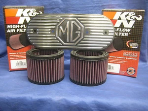 MG MGB ROADSTER OR GT 1800 K & N AIR FILTERS WITH ALLOY PLATE - Picture 1 of 3
