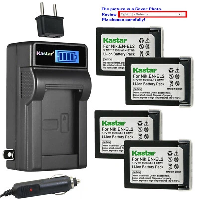 Kastar Battery LCD AC Charger for Nikon EN-EL2 MH-60 Nikon Coolpix 2500 Camera Foto 1 de 4