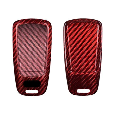 Carbon Fiber Car Key Fob Cover Case For Audi Q7 TTS A4L A3 A6L QT S5 Q5 A4 B6 B7 - Image 1 of 3