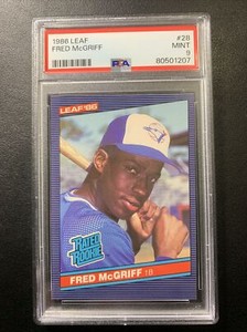 1986 Donruss Leaf - Rated Rookie #28 Fred McGriff (RC) - PSA 9 - Recently Graded