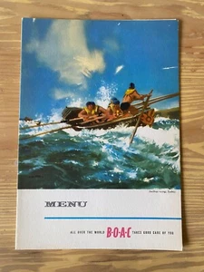 BOAC Vintage Airline Menu London-Düsseldorf-Beirut-Karachi-Kalkutta-Hong Kong - Bild 1 von 3