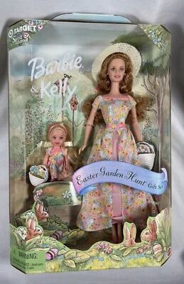 2000 CONJUNTO DE PRESENTE ALVO BARBIE AND KELLY EASTER GARDEN HUNT #29328 - Imagem 1 de 4